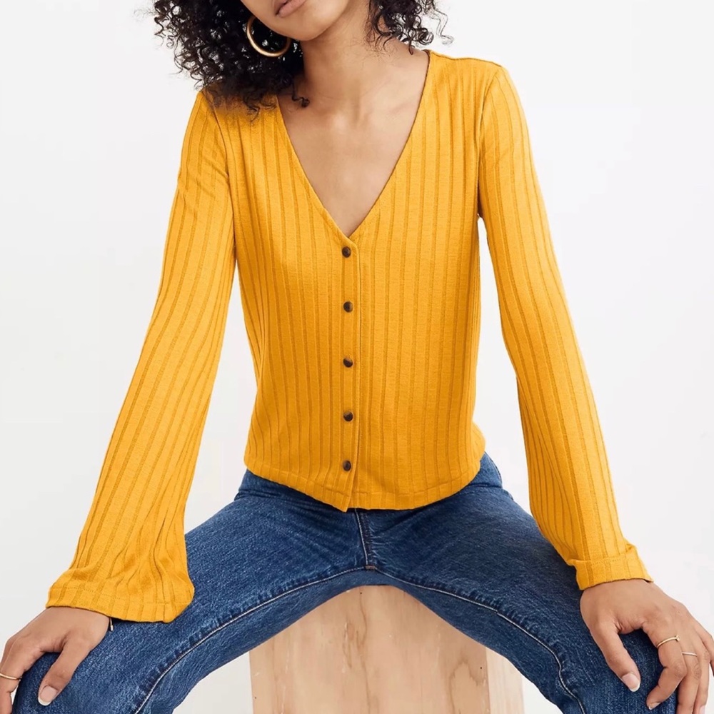 Madewell Bell-Sleeve Cardigan Top